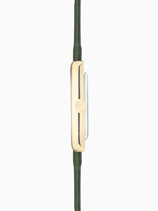 Seraphine Accurist Womens Green Rectangle Leather Strap Analogue Watch