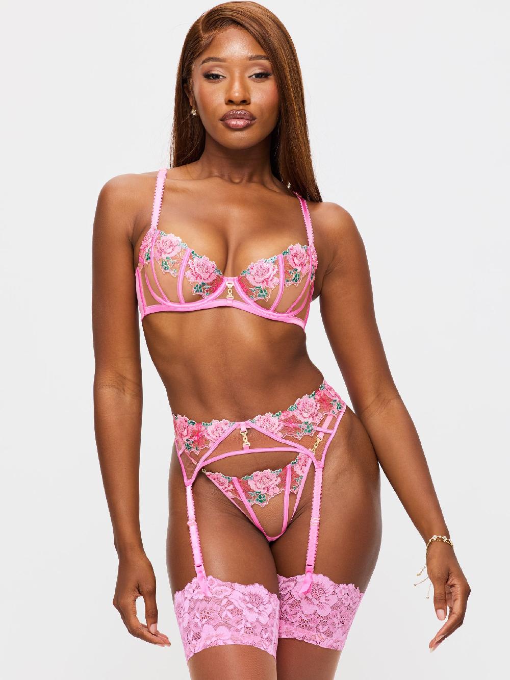 Seraphine Ann Summers Pink Non Pad Balcony Caged Rose Non Padded Balcony Bra
