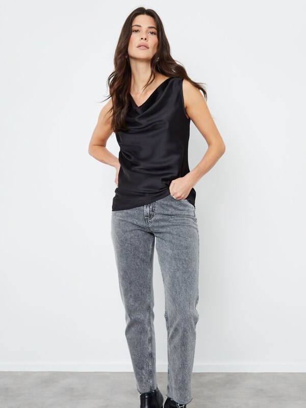 Seraphine Another Sunday Black Satin Sleeveless Cowl Cami Top