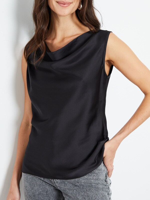 Seraphine Another Sunday Black Satin Sleeveless Cowl Cami Top