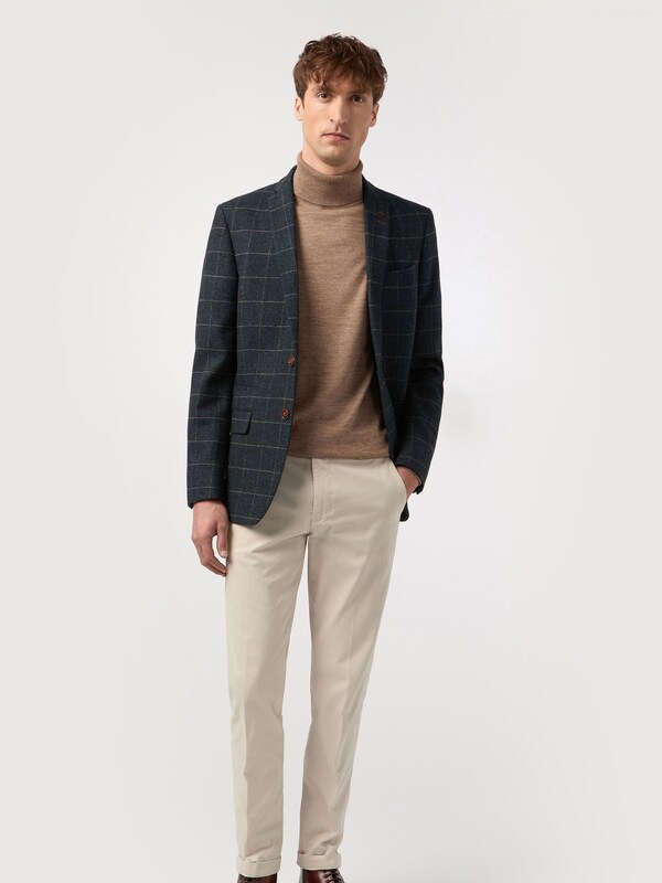 Seraphine Antique Rogue Blue Dax Herringbone Check Jacket