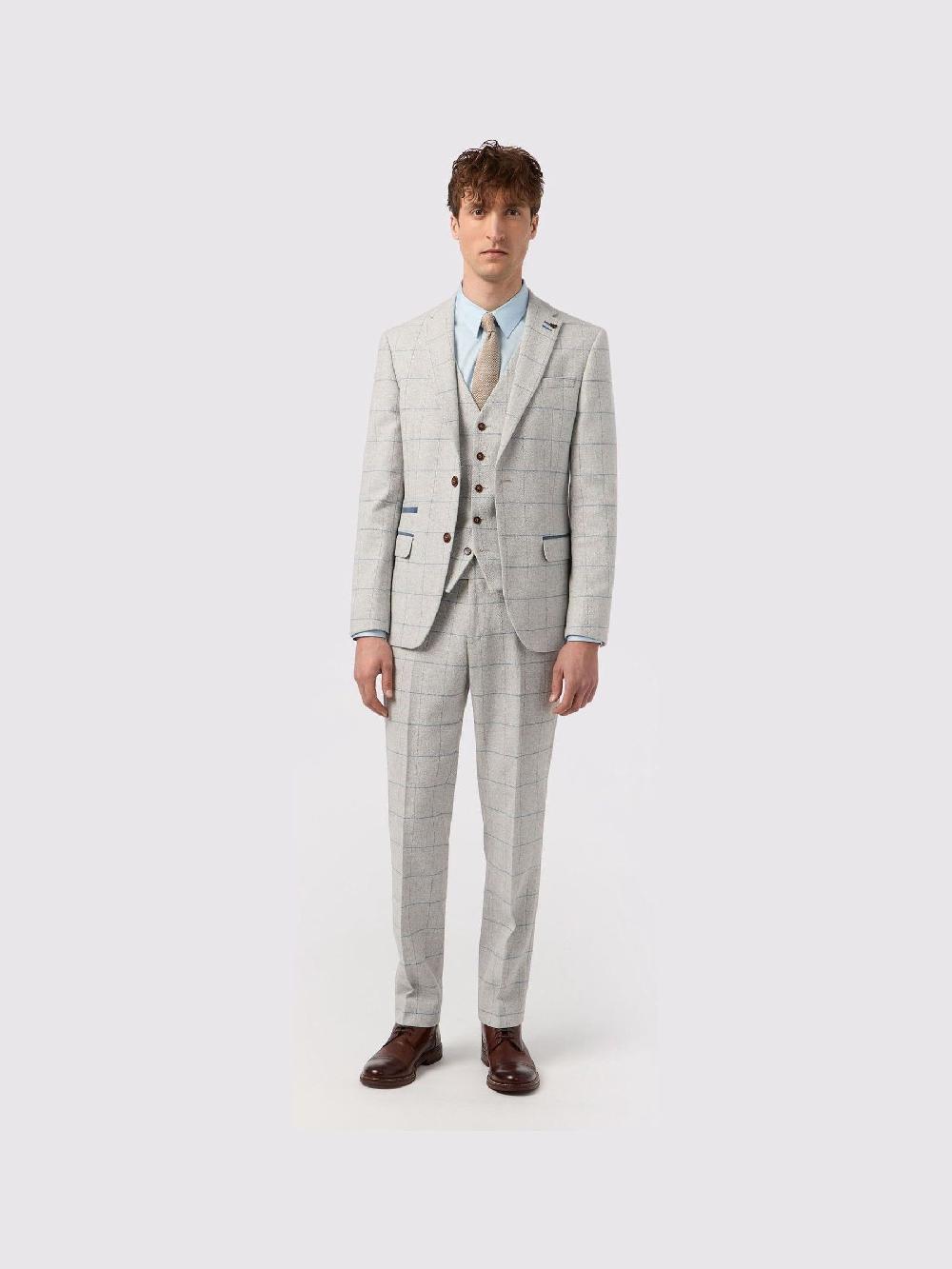 seraphine Antique Rogue Grey Powell Checks Tweed Jacket