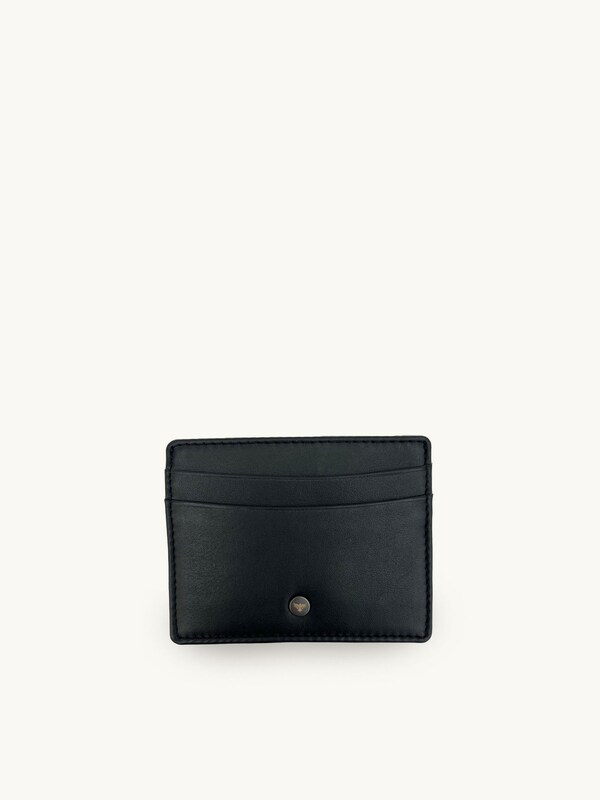 Seraphine Apatchy Black Leather AirTag And Cardholder Gift Set