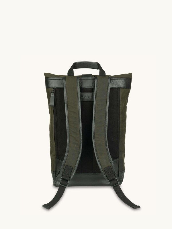 Seraphine Apatchy Green The Cavendish Waxed Canvas & Leather Backpack