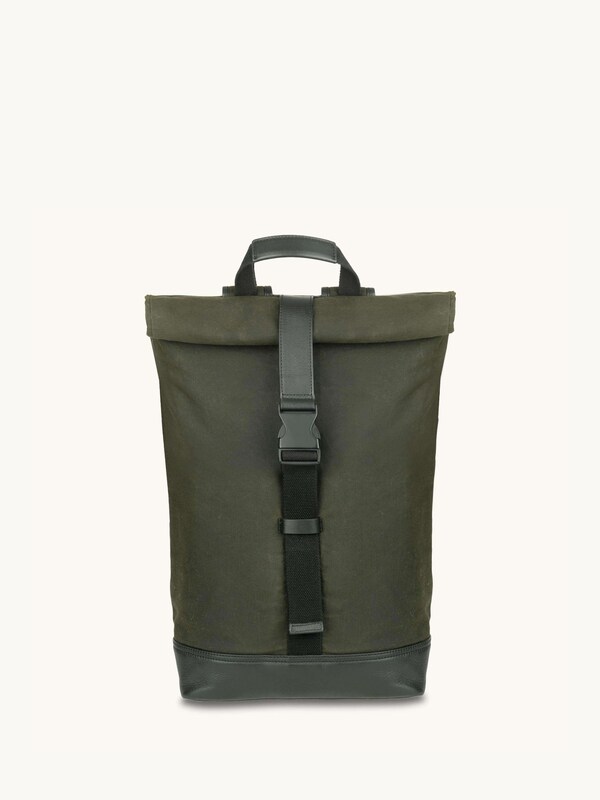 Seraphine Apatchy Green The Cavendish Waxed Canvas & Leather Backpack