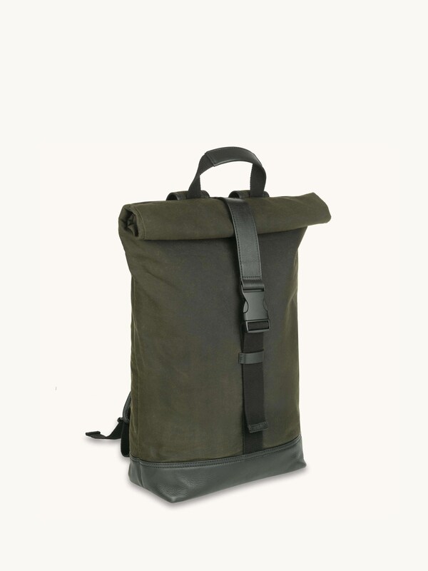 Seraphine Apatchy Green The Cavendish Waxed Canvas & Leather Backpack