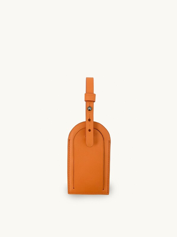 Seraphine Apatchy Orange Leather Luggage Tag And Loop Keyring Gift Set