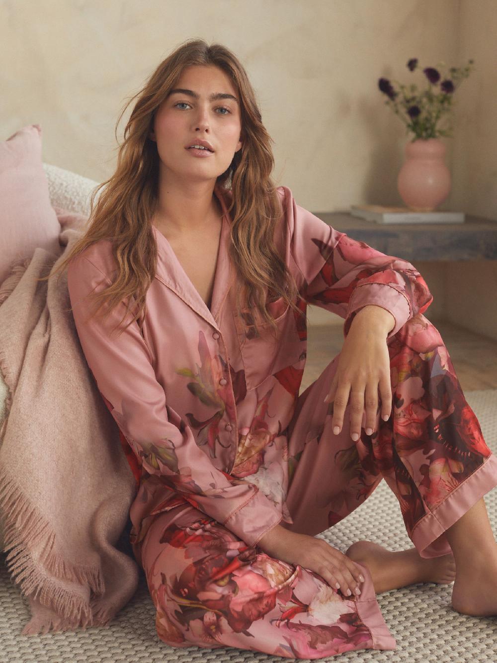 seraphine B By Ted Baker Satin Button Through Pyjamas