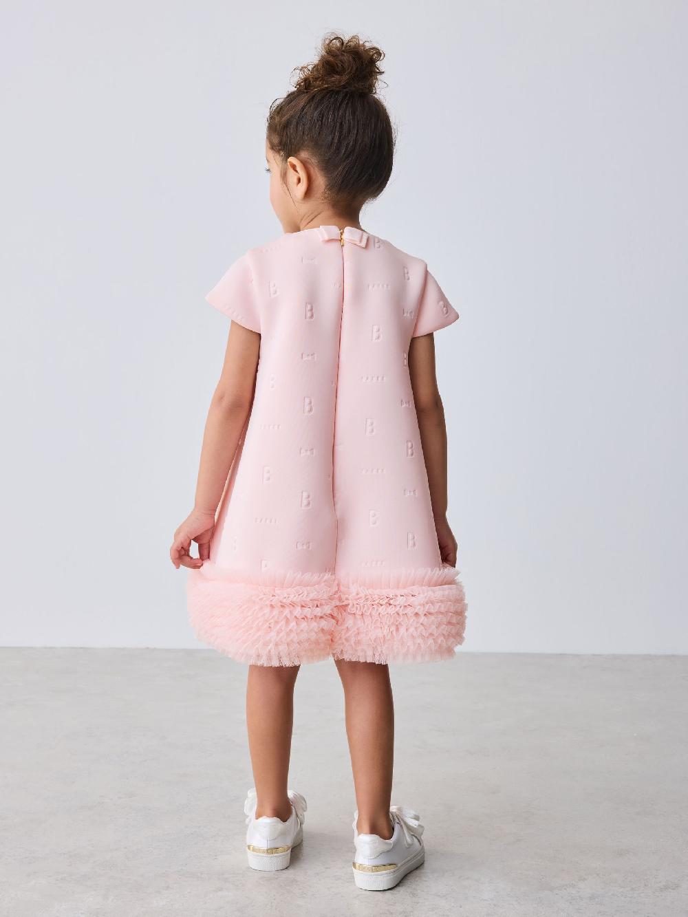 Seraphine Baker By Ted Baker Pink Mesh Hem A-Line Scuba Dress