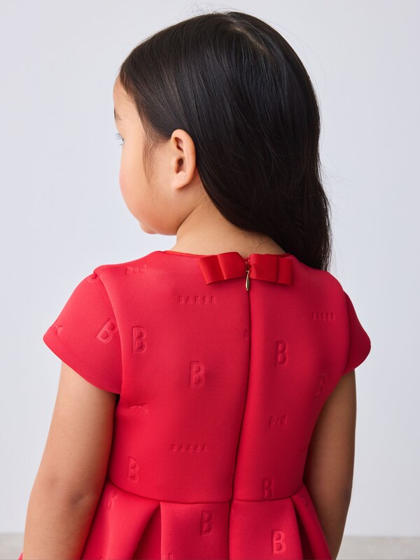 Seraphine Baker By Ted Baker Red 3D Corsage Embossed Scuba Dress