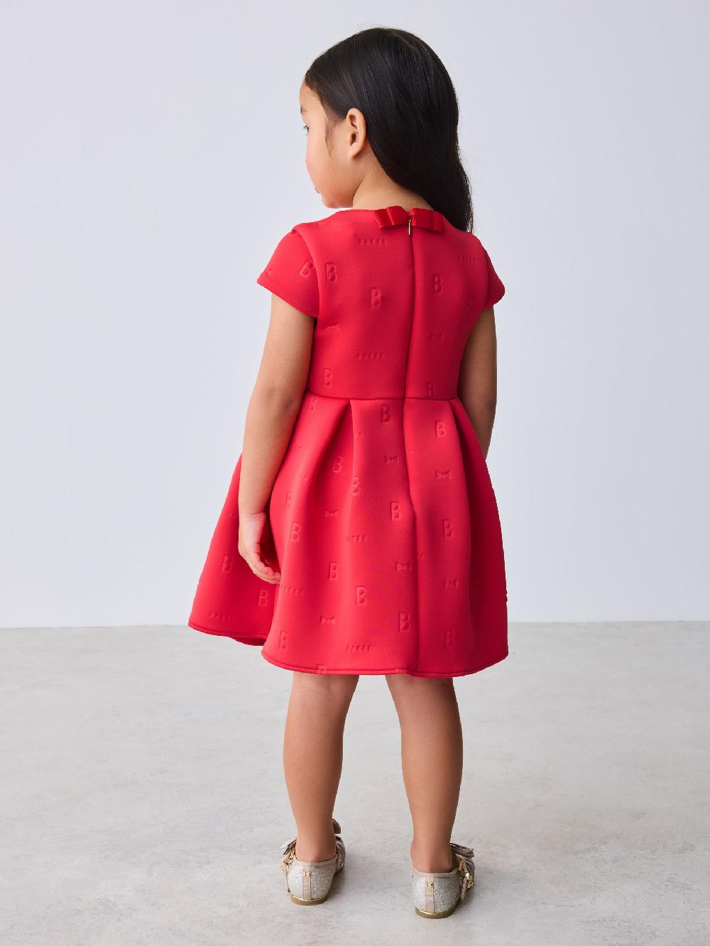 seraphine Baker by Ted Baker Red 3D Corsage Embossed Scuba Dress