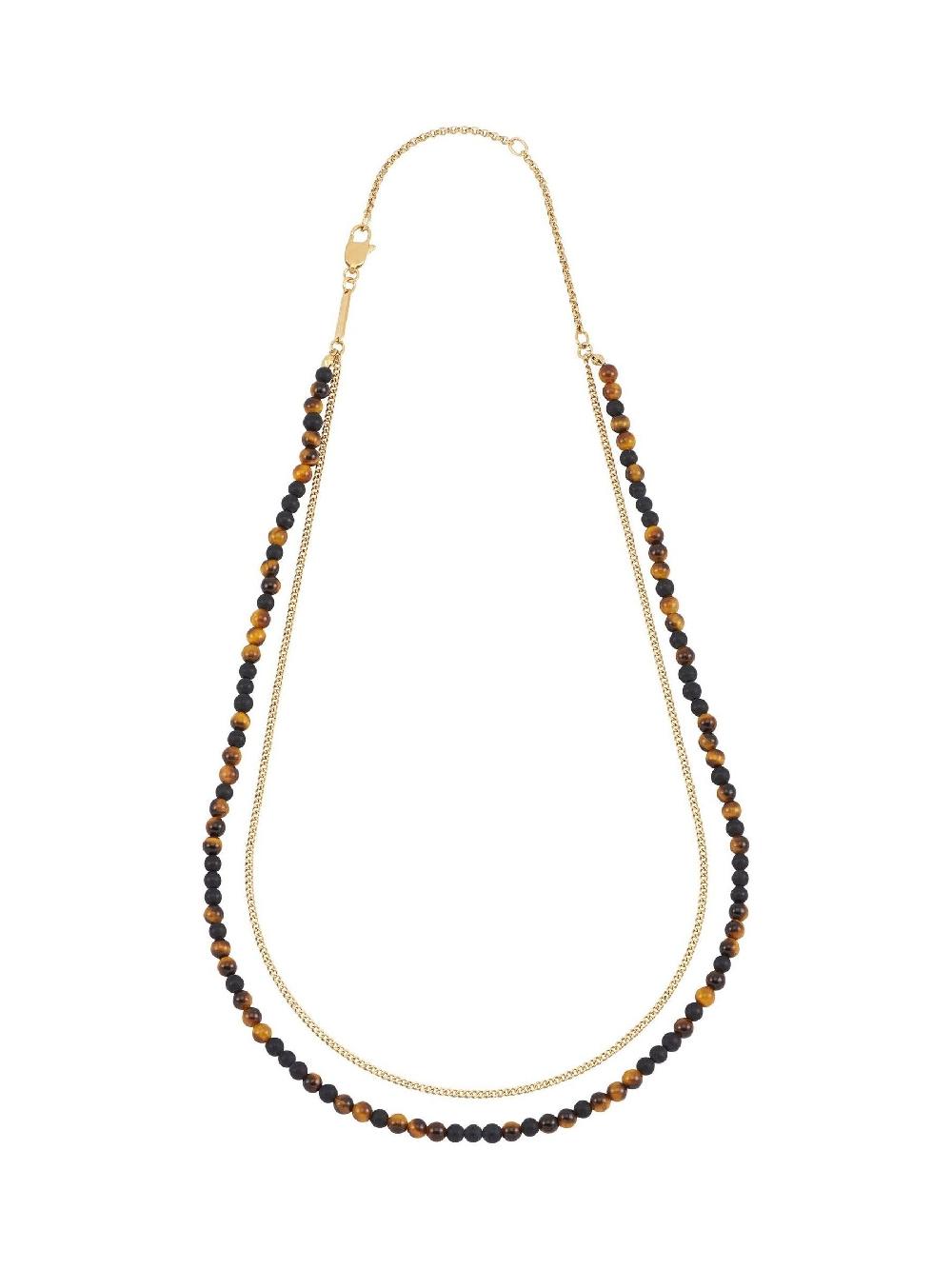 seraphine Bartlett Waterproof Mixed Tiger's Eye And Matt Onyx Double Black Necklace