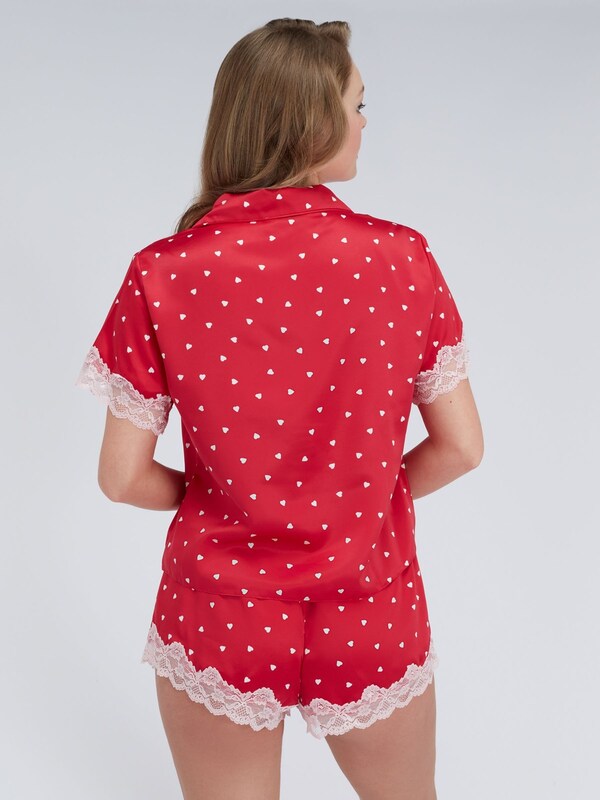 Seraphine Boux Avenue Red Amelia Satin Short Pyjamas Set