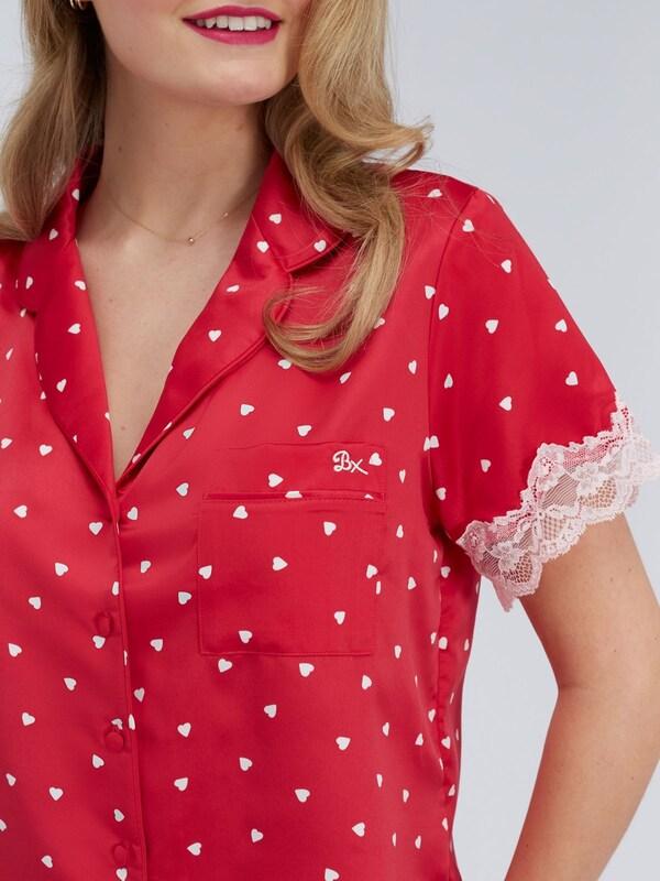 Seraphine Boux Avenue Red Amelia Satin Short Pyjamas Set