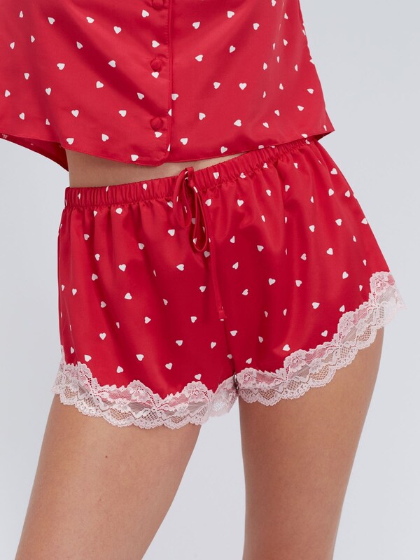 Seraphine Boux Avenue Red Amelia Satin Short Pyjamas Set