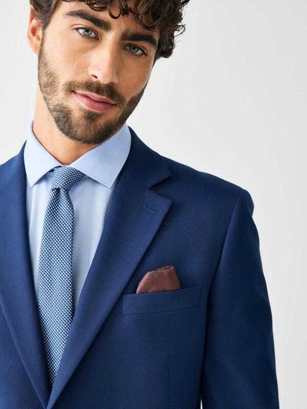 Seraphine Bright Blue Skinny Fit Textured Suit Jacket
