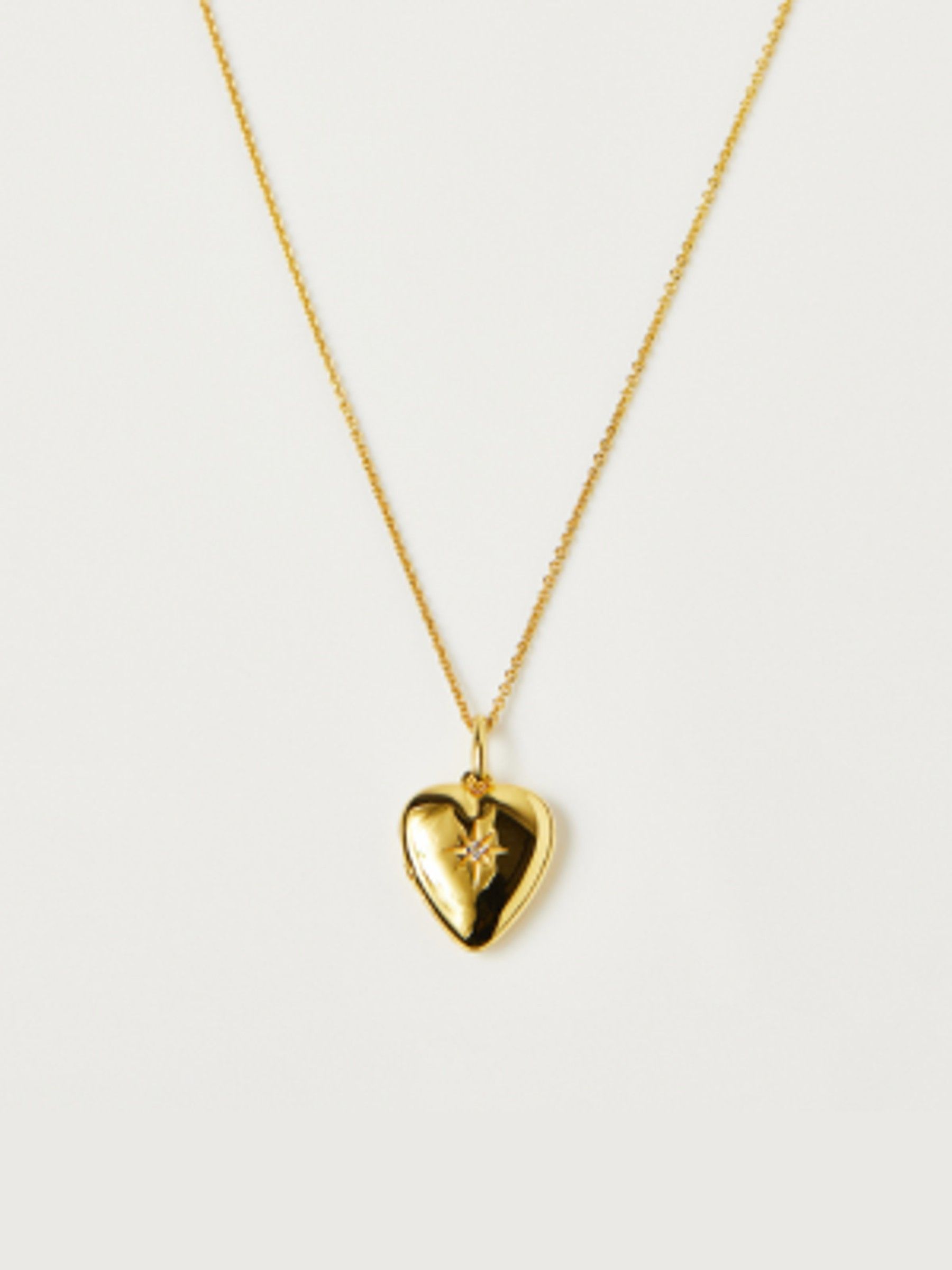 seraphine Carrie Elizabeth Gold Tone Diamond Star Set Engravable Heart Locket