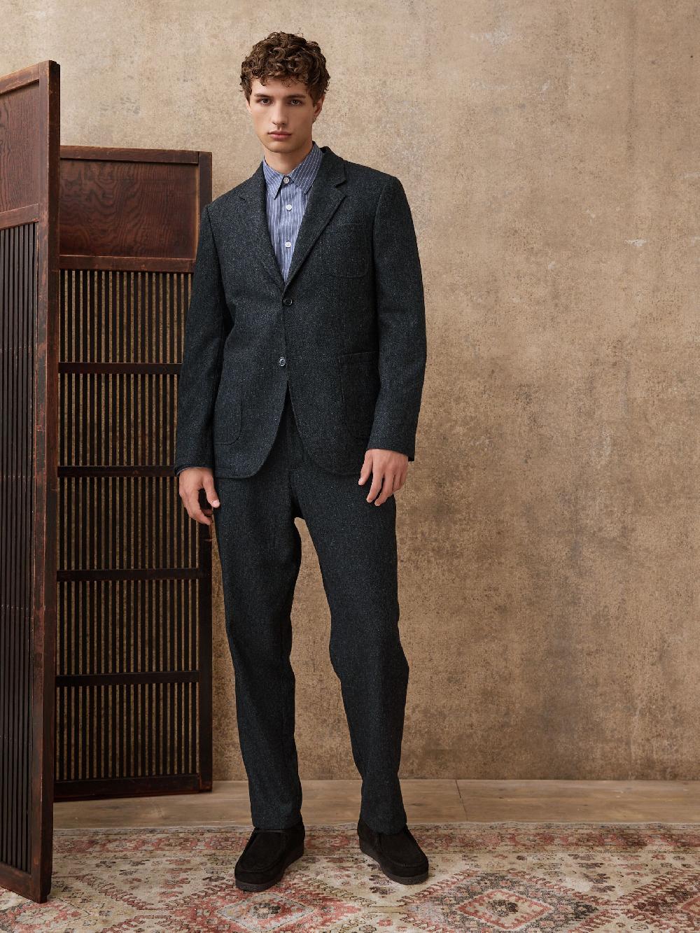 seraphine Charcoal Grey Relaxed Fit Wool Blend Suit Jacket