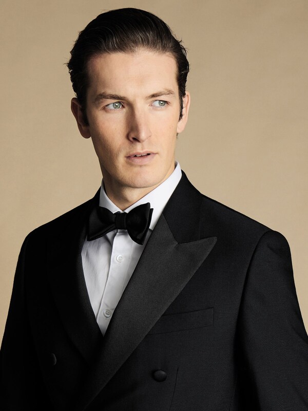 Seraphine Charles Tyrwhitt Black Slim Fit Double Breasted Dinner Suit: Jacket