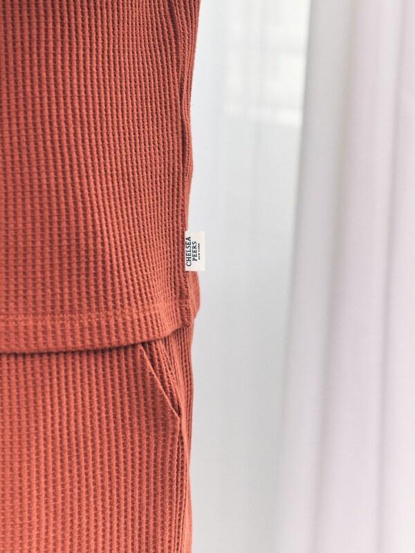 Seraphine Chelsea Peers Orange Waffle Henley Lounge Top - Rust