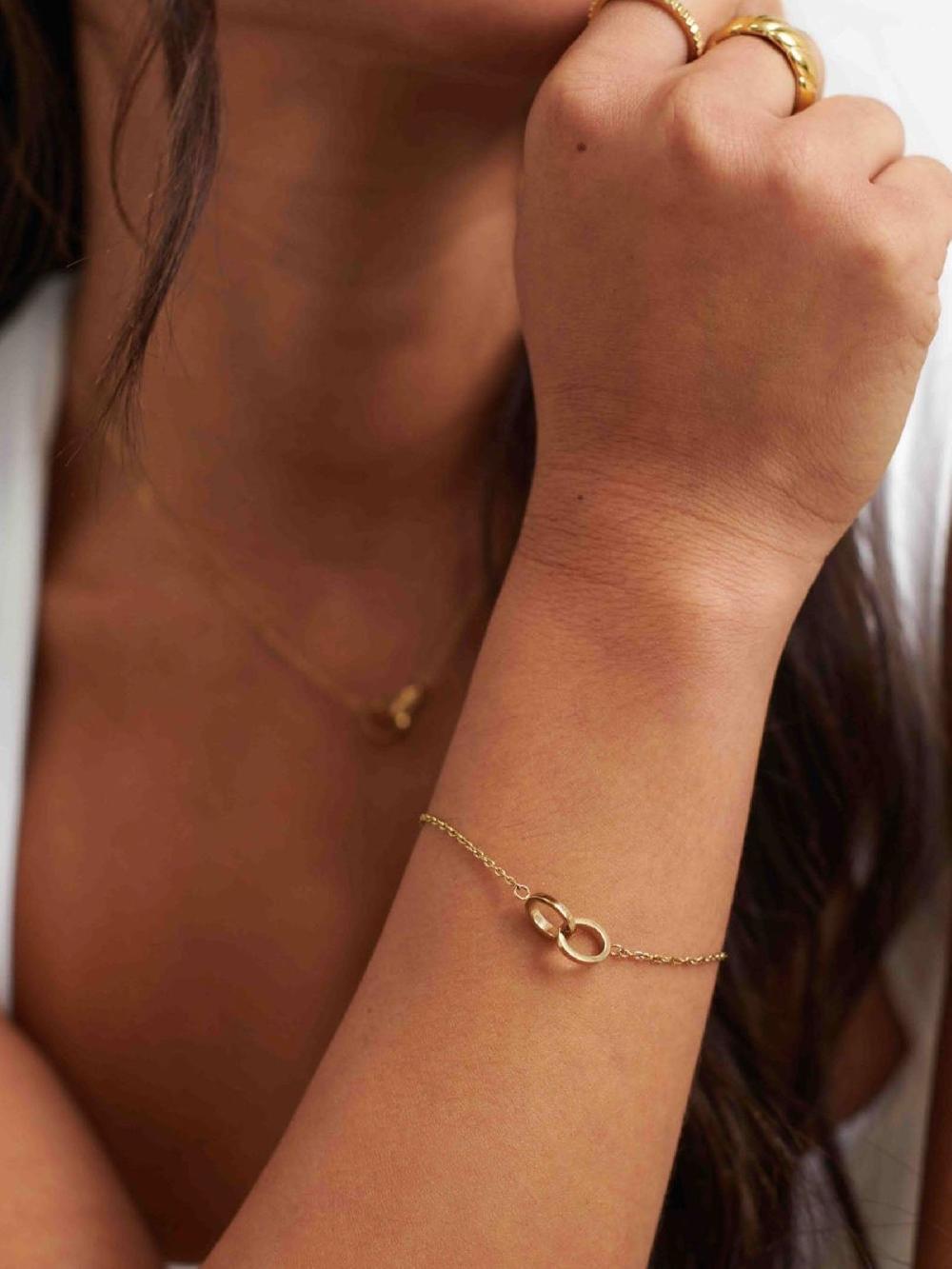 Seraphine D.Louise Gold Tone Waterproof Linked Bracelet
