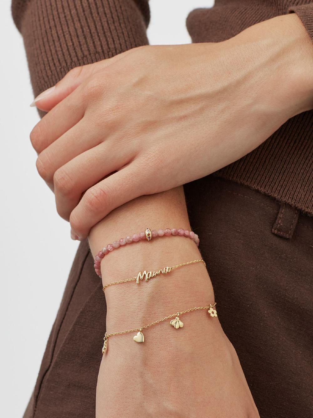 seraphine Estella Bartlett Gold Tone Tourmaline Amelia Bracelet with Pave Charm