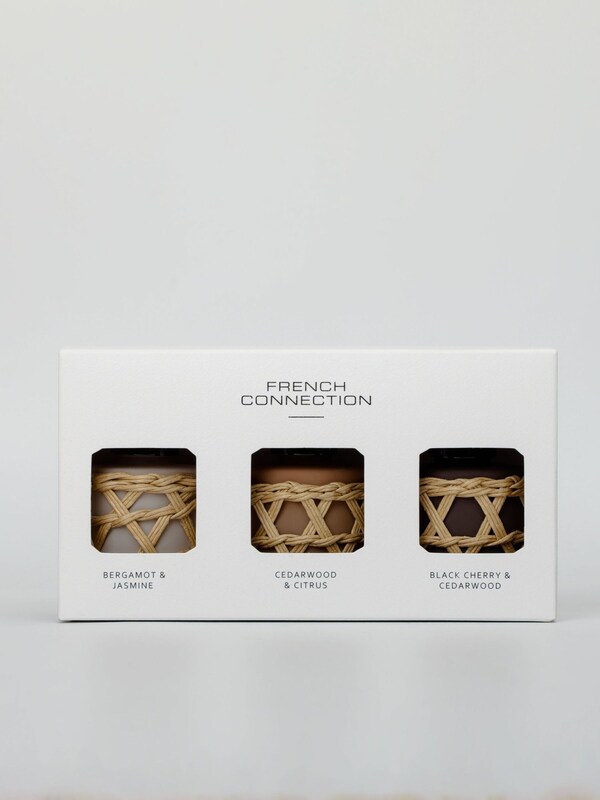 Seraphine French Connection Natural Mix Woven Detail Trio Of Reed Diffuser Gift Set 3 X 50ML