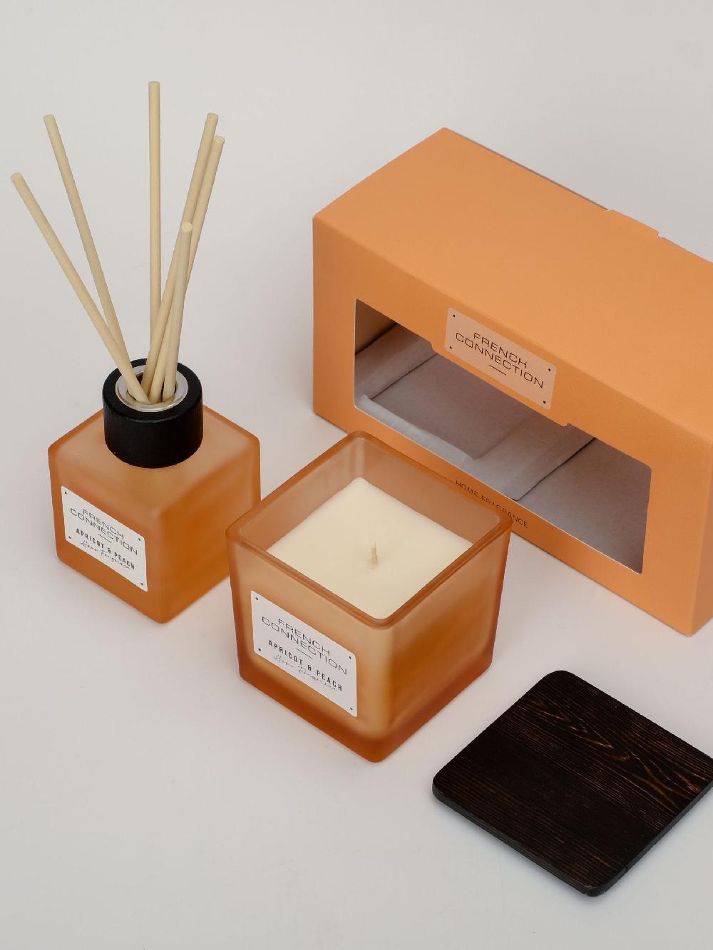 Seraphine French Connection Square Range Apricot Peach 200G Candle And 100ML Reed Diffuser Gift Set
