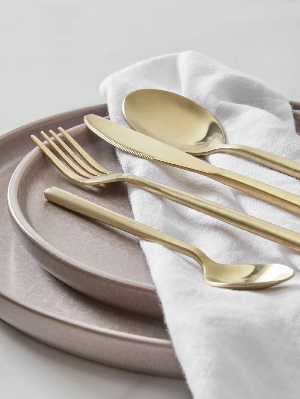 seraphine Gold Valencia 16pc Stainless Steel Cutlery Set