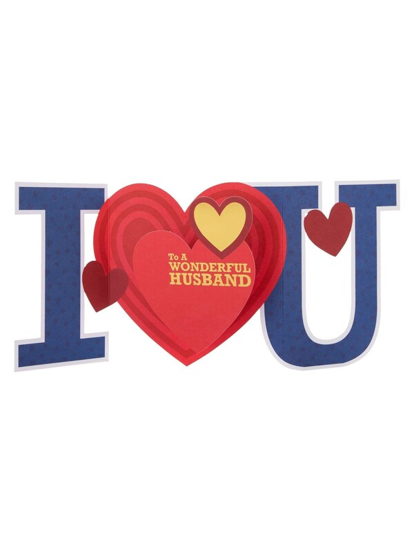 Seraphine Hallmark Blue Husband 3D Fold Out Banner Valentine's Card