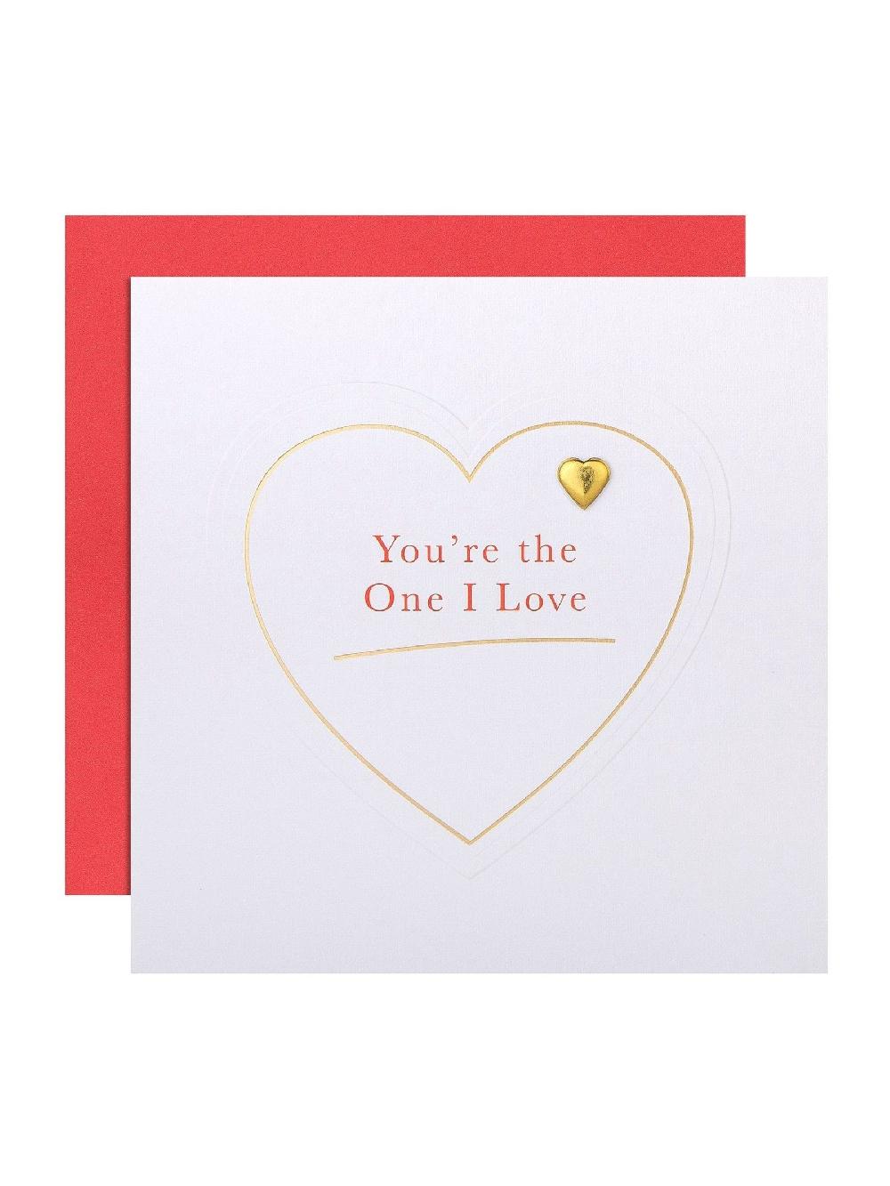 seraphine Hallmark White One I Love Embossed Heart Valentines Card