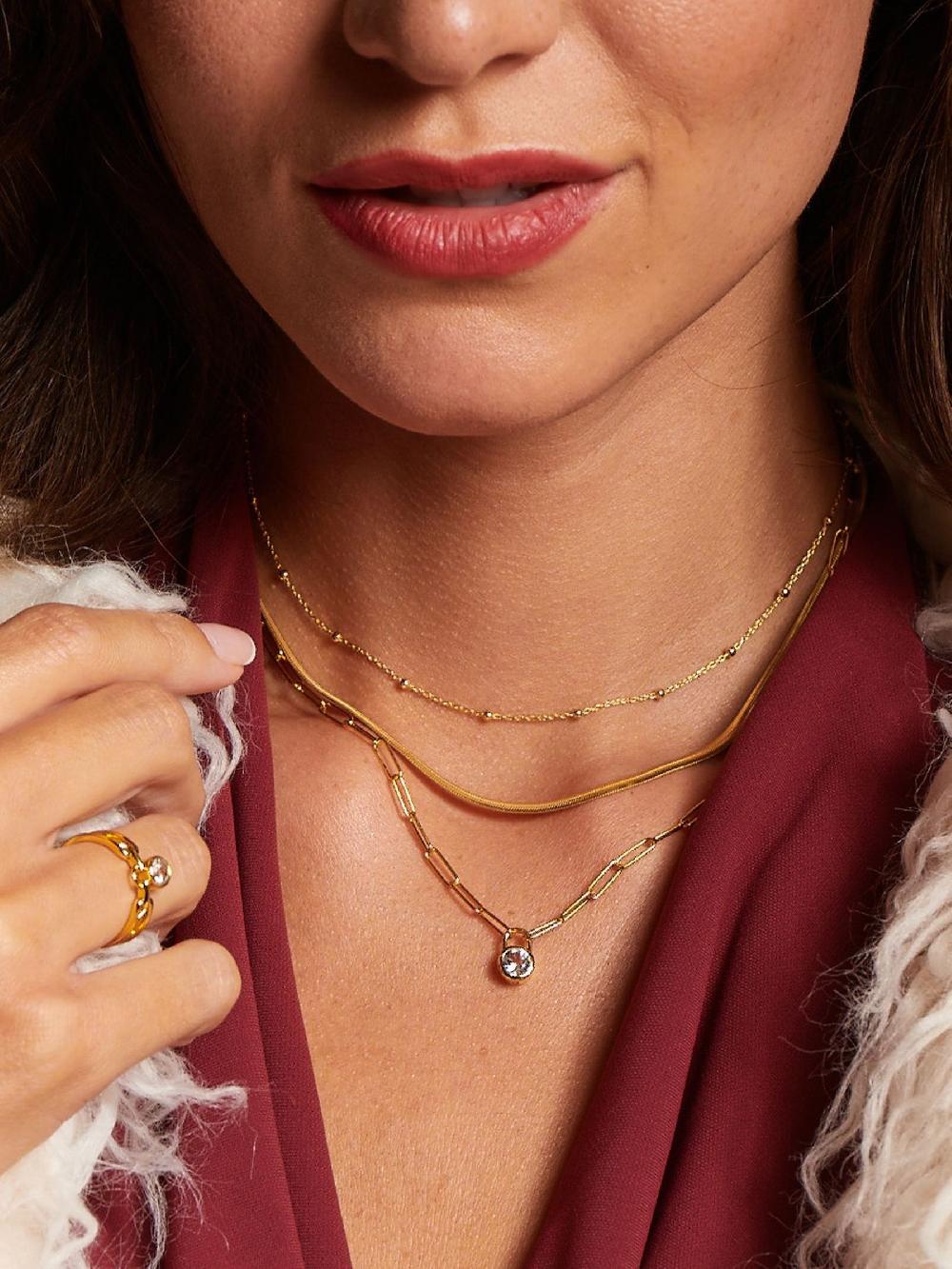 seraphine Hot Diamonds Gold Tone HD X GE Revolve Necklace