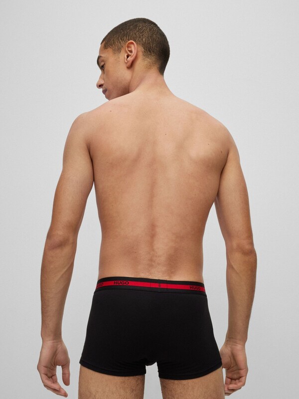 Seraphine HUGO Black Logo Waistband Stretch Cotton Trunks 3 Pack