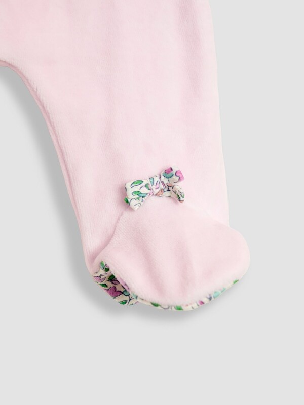 Seraphine JoJo Maman Bébé Pink Bow Ditsy Floral Velour All-In-One