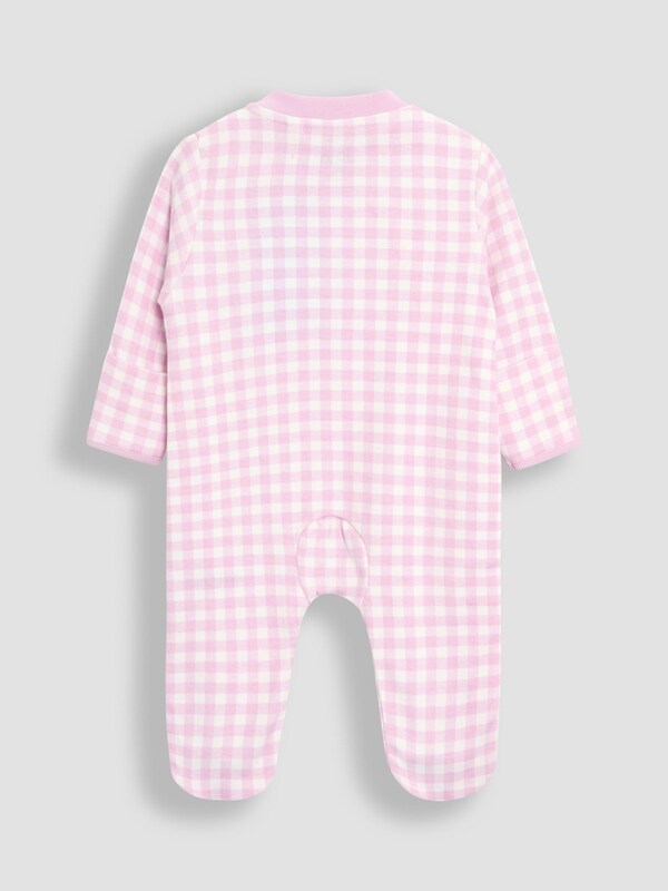 Seraphine JoJo Maman Bébé Pink Strawberry Cotton Footed Appliqué Zip Sleepsuit