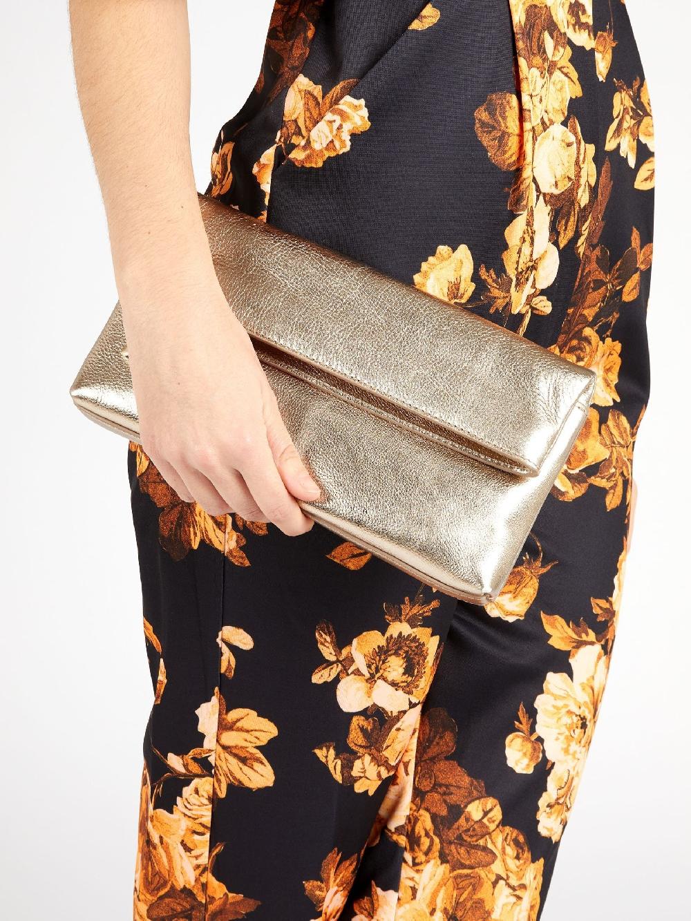seraphine Jones Bootmaker Gold Wylie Fold-Over Clutch