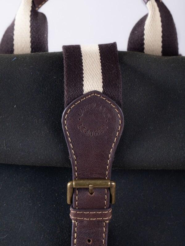 Seraphine Lakeland Leather Dark Green Waxed Walton Rolltop Backpack