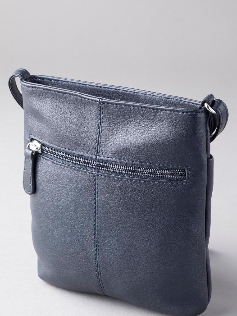 seraphine Lakeland Leather Navy Lowther Cross-Body Bag