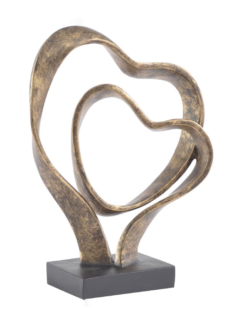 Seraphine Libra Interiors Gold Double Heart Sculpture