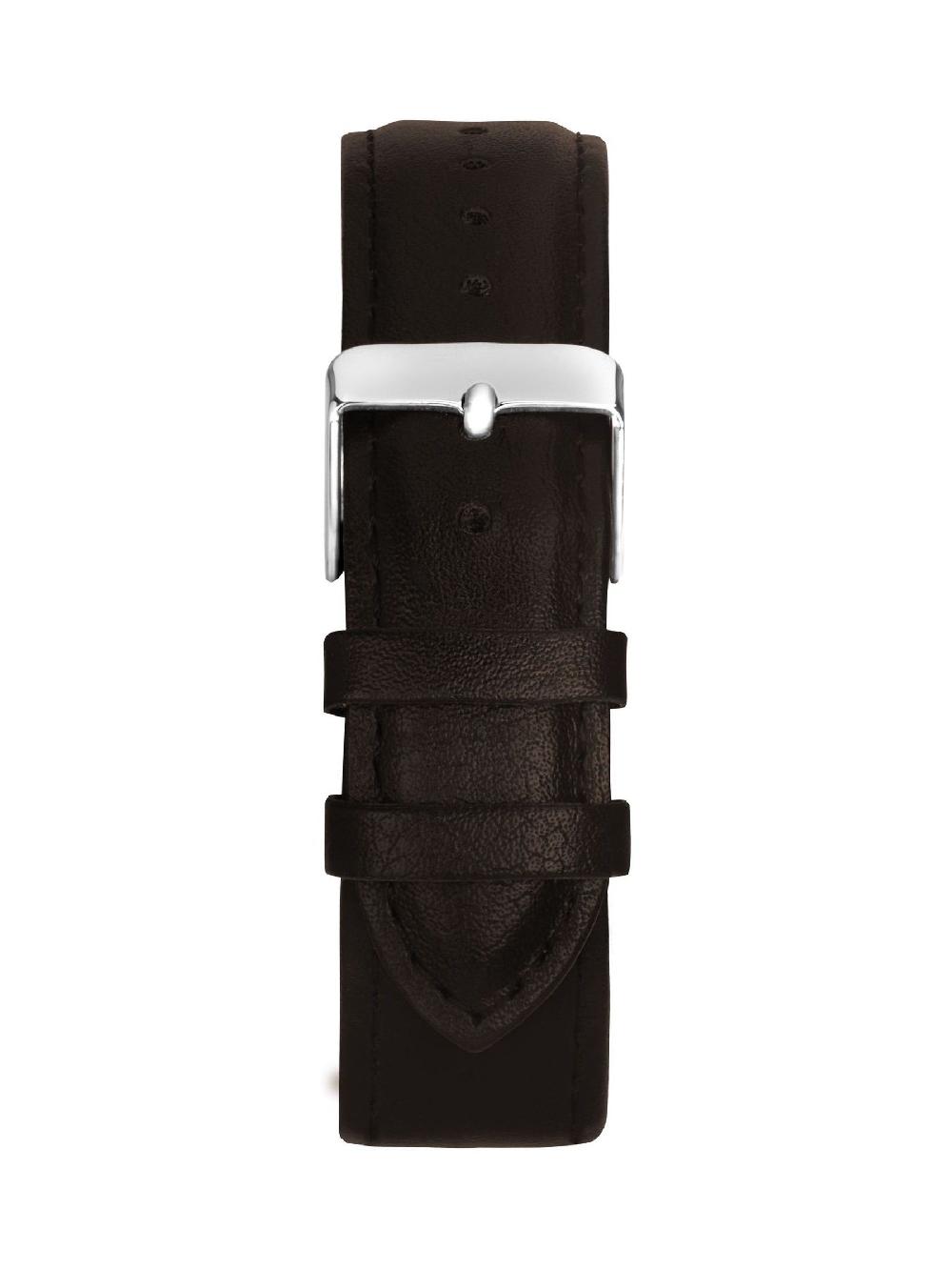 seraphine Limit 38mm Mens Round Silver Analogue Watch with Brown Strap