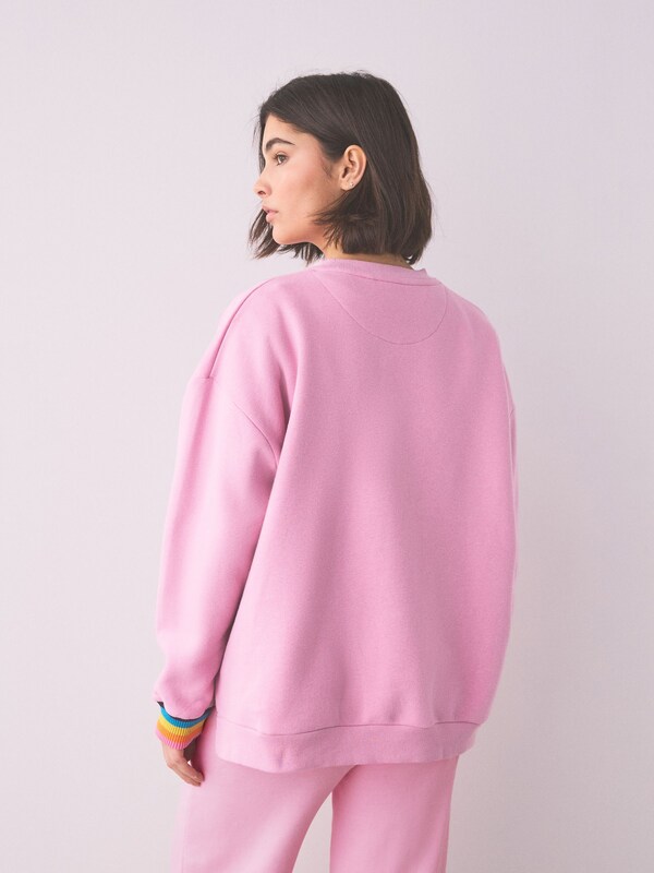 Seraphine Little Bird By Jools Oliver Baby Pink Oversized Crew Neck Sweatshirt