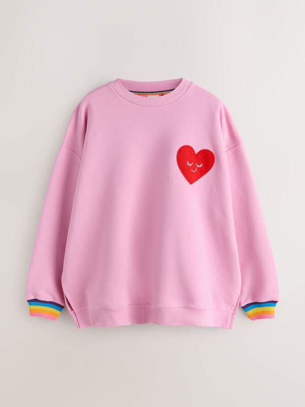 Seraphine Little Bird By Jools Oliver Baby Pink Oversized Crew Neck Sweatshirt