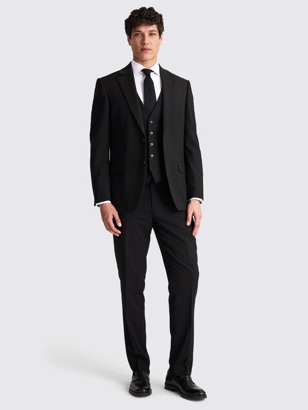 seraphine MOSS Black Regular Fit Stretch Suit Jacket