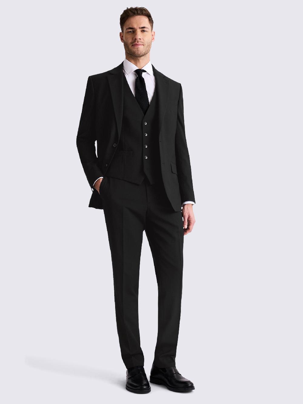 seraphine MOSS Black Tailored Fit Stretch Suit Jacket