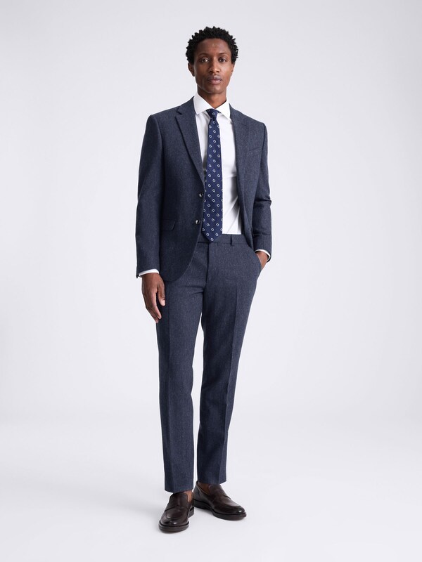 Seraphine MOSS Blue Slim Fit Donegal Tweed Suit Jacket