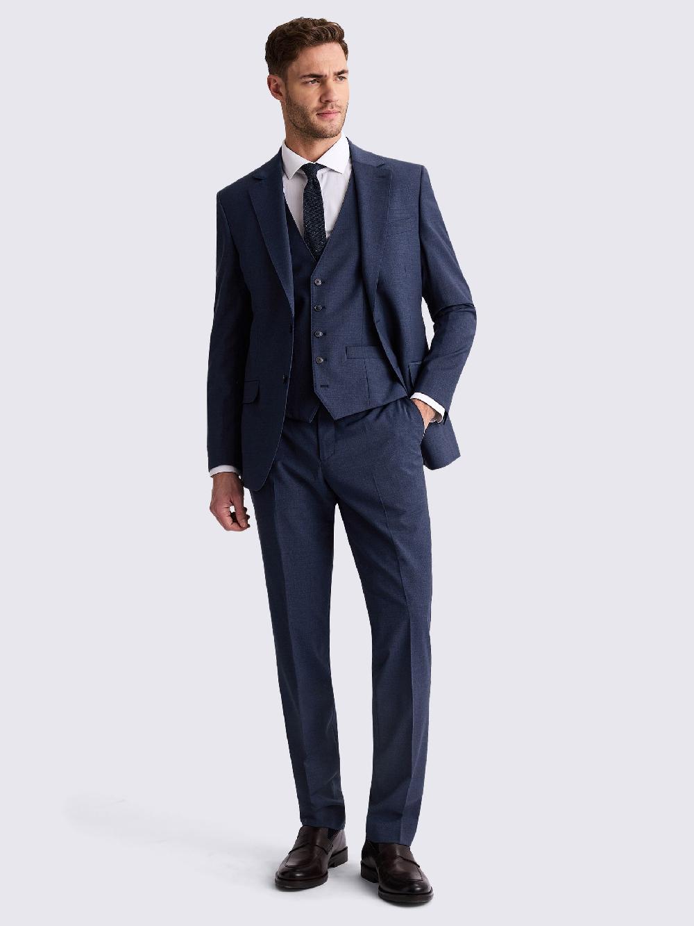 seraphine MOSS Blue Tailored Fit Fit Performance Suit Jacket