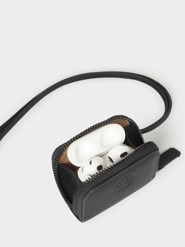 Seraphine Osprey London Black The Compass Leather Earpod Case
