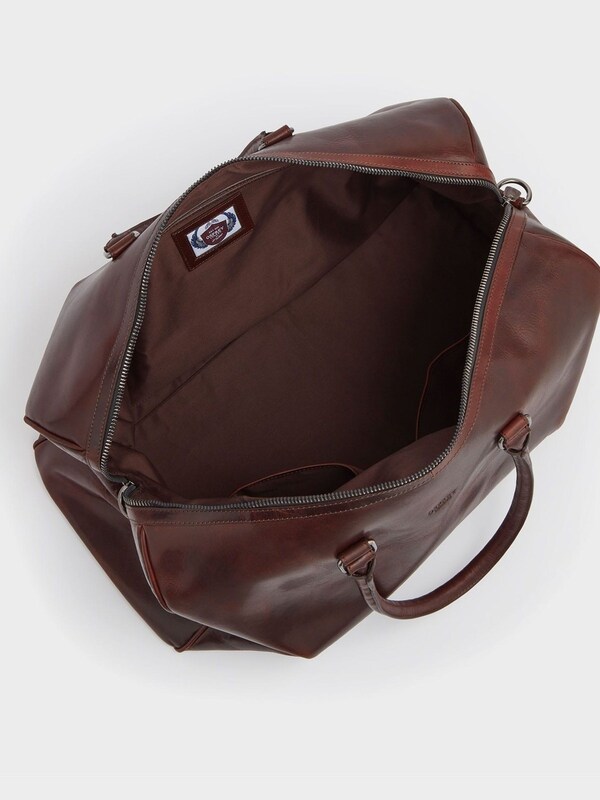 Seraphine Osprey London Chestnut The Carter Leather Weekend Holdall Bag