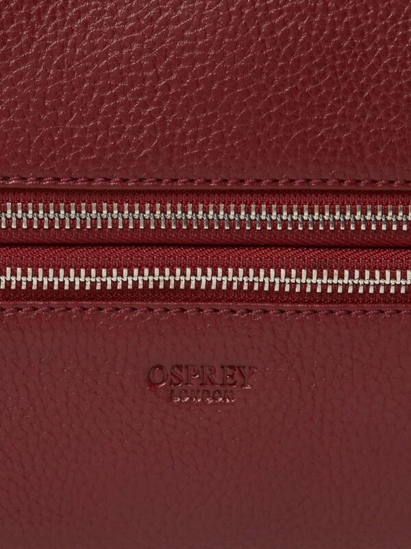 Seraphine Osprey London Red The Double Zip Small Leather Washbag