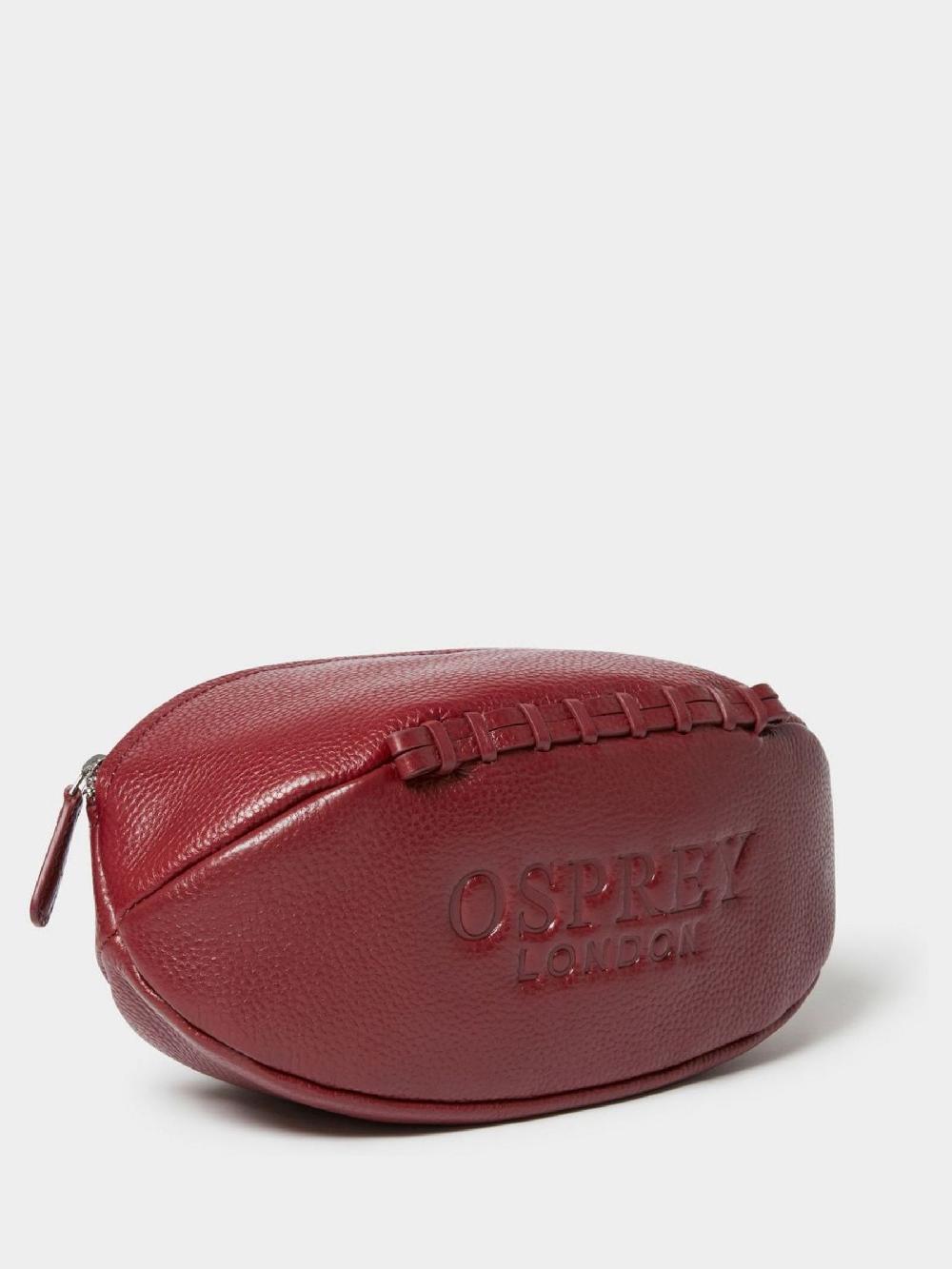 seraphine Osprey London Red The Rugger Leather Washbag